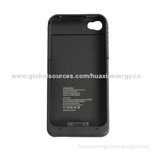 1,900mAh Power Bank Case/External Battery Charger for iPhone 4/4S, Sized 125 x 63 x 16mm